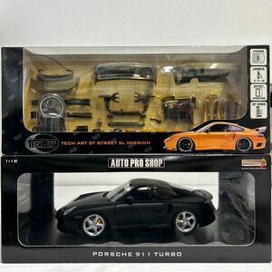 ホットワークス 1/18 PORSCHE 911 TURBO 996 後期型 TECHART GT STREET XL ver. テックアート カスタム セット ポルシェ ターボ ミニカー