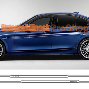 BMW F30 4ドア B3S D3 Alpina アルピナ ピンストライプ デカールセット、Fバンバー＆ボディサイドのセット、新品、各色作成の画像1