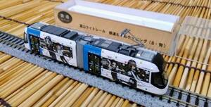 ▼TOMYTEC▼鉄コレ(M車化)/富山ライトレール/鉄道むすめラッピング/B-青/LRT606/M車化/1両/色サシあり/インサートは自作/中古