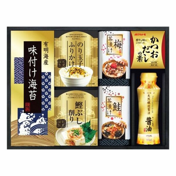 【新品】味の蔵　食卓詰合せ★ 詰め合わせ★味付け海苔★ふりかけ★鰹ぶし★梅茶漬け★鮭茶漬け★かつおだしの素★天然醸造しょうゆ