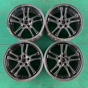 【中古アルミホイール4本セット】【V】2ピース　18×8.0J　114.3-5H　IN30　ハブ径実測72mm　