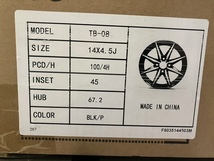 展示品　4本セット　BLONKS　TB-08　14×4.5J　100-4H+45 ハブ径67.2mm　ブラックポリッシュ　軽用　　展示処分大特価！_画像2