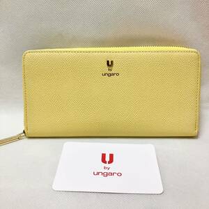 U960 未使用 ウンガロ U by ungaro ラウンドファスナー 財布 長財布 小銭入れ レディース イエロー 正規品