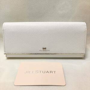 U974 未使用 ジルスチュアート JILLLSTUART 長財布 財布 スナップボタン レディース ホワイト 本革 チャーム付き JSLW7DT1