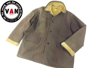 【希少】本革！★VAN Jacket ヴァン ヂャケット★豚革スウェード ボア・ランチコート L / カーコート ハーフコート