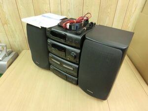 難あり■Panasonic パナソニック システムコンポ CD/カセット/AM/FM ST-CH505 SE-CH505-K 他 リモコン/ペアスピーカー/取説セット■