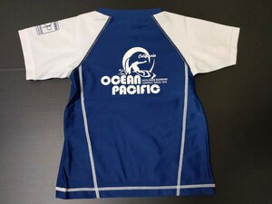 新品　OP　オーシャンパシフィック　OCEAN PACIFIC　ラッシュガード　男の子　１３０センチ　Ｌサイズ　ホワイト/ネイビー　NIKKi正規品