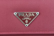 【新品同様・未使用】PRADA プラダ ナイロン 二つ折り財布 ボルドー系 ブランドウォレット 小物【PX59】_画像5