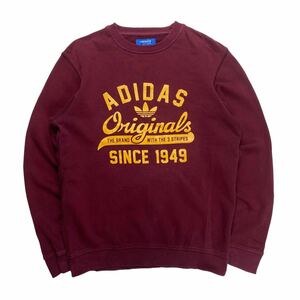 adidas originals アディダス オリジナルス スウェット トレーナー ボルドー×イエロー M カレッジ プリント