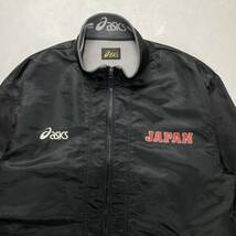 90s ASICS アシックス バスケットボール 日本代表モデル ウィンドブレーカー ウォームアップ ブラック O 日本製_画像3