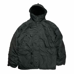 ALPHA INDUSTRIES アルファ N-3B フライトジャケット 中綿 ブラック メンズ Mサイズ ミリタリー 軍物 ナイロン コート ボア 