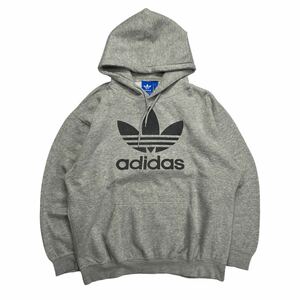 定番 adidas originals アディダスオリジナルス ロゴ プルオーバー パーカー スウェット グレー 2XO