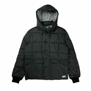 XLARGE エクストララージ 中綿ジャケット アウター ブラック グラフチェック メンズ Sサイズ ストリート 防寒 フード 肉厚