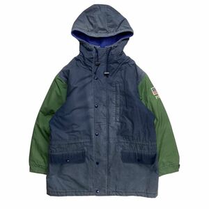 90s POLO by Ralph Lauren ポロバイラルフローレン マウンテンパーカー 中綿入り ネイビー×グリーン 160 キッズ