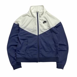 NIKE ナイキ ジャージ トラックジャケット ホワイト×ネイビー レディース S