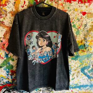 松田聖子風 昭和レトロ Tシャツ 半袖 メンズ エモい ハイデザイン 夏 新品 平成レトロ 前衛的 可愛い お洒落 XL XXL 新品