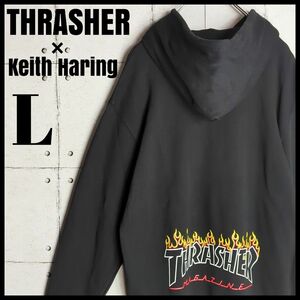 希少デザイン THRASHER ワンポイント バックプリントロゴ パーカー