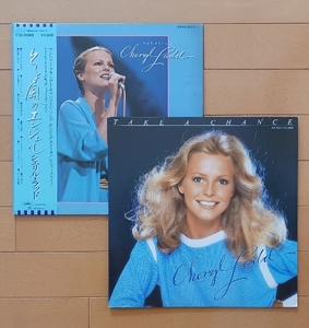 LPまとめて2枚セット/ シェリル・ラッド☆CHERYL LADD「テイク・ア・チャンス」「そよ風のエンジェル」ポスター付/ダンシング・アメリカン