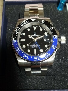 【新品】国内発送 パガーニデザイン PD-1662 メンズ ダイバーズ セイコー NH34 GMT サファイアガラス 100m防水 自動巻き ブルー・ブラック