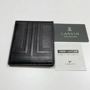 新品 ランバン 財布 札入れ 二つ折り 黒 Bの画像1