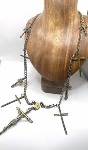 Jean-Paul GAULTIER vintage Collection sample long cross charm necklace