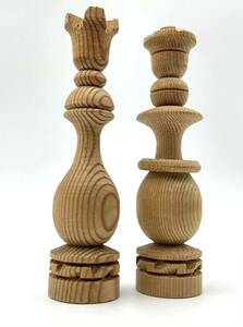 ◯オブジェ　チェス　駒　木製　高さ約11cm◯インテリア 置物 木彫り