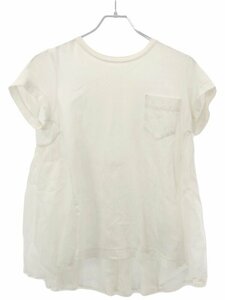 sacai サカイ 16SS バックプリーツシフォンTシャツ ホワイト 2 16-02740 ITRSUT9FOR48