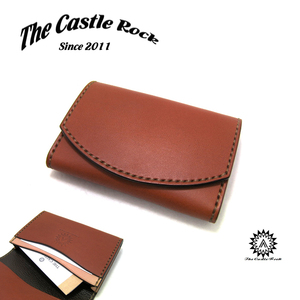 【THECASTLEROCK-キャッスルロック】 新品 名入れ可能 名刺入れ 栃木レザー 本革 茶 ブラウン カードケース メンズ ハンドメイド