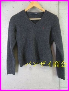 4210s10◆圧縮ニット◆訳有◆Ralph Lauren ラルフローレン ウールニットセーター 5f/カーディガン/ジャケット/ポロシャツ/レディース/女性