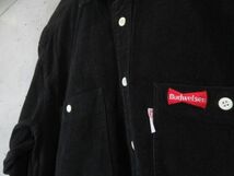 1310s3◆ヴィンテージ◆Budweiser バドワイザー ロゴ刺繍 長袖コーデュロイシャツ L/ブラック黒/ビール/企業/ジャケット/ブルゾン/古着_画像4