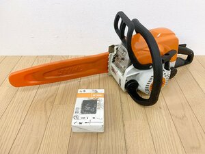 ★中古美品★STIHL スチール エンジンチェーンソー MS170C 本体 替刃付き 30cc 軽量コンパクト 木の剪定や薪作り 農林 林業 DIY)倉b