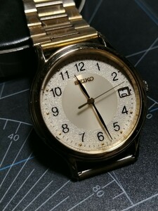 稼働　腕時計 セイコー SEIKO クオーツ QZ ゴールド　7N42-0CX0　電池　メンズ