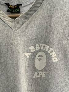 NOWHERE ☆初期 90's A BATHING APE CAMBER スウェット カレッジロゴ L 黒タグ 三角タグ ☆ アーカイブ アーチロゴ champion ヴィンテージ