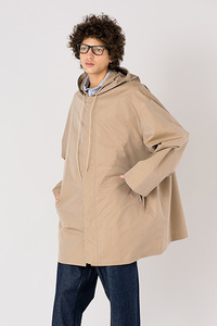AURALEE FINX POLYESTER HOODED COAT