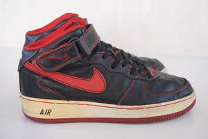 1円◆AIR FORCE 1 MID B*27.5ｃｍ*ナイキ エア フォース 1*スニーカー/靴*624039-003*ヴィンテージ/ビンテージ*ブルズカラー*黒/赤*