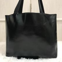 1円【極美品】プラダ PRADA トートバッグ ハンドバッグ ロゴ型抜き メンズ レディース ビジネス レザー 本革 黒 ブラック スエード_画像3