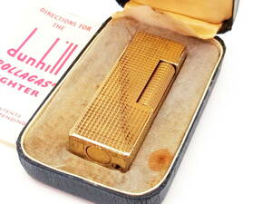 ◆S9602 dunhill ダンヒル ガス ライター ピラミッドカット ゴールド