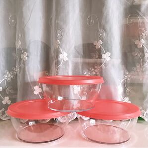 【Tupperware】重ねうつわクリスタルディッシュ　3個セット