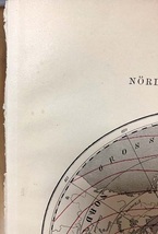 1890年代　アンティークプリント　北極圏等斜線地図　天体　天文学　気象_画像4