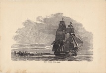 1880年代　アンティークプリント　イギリス　帆船　海　_画像1