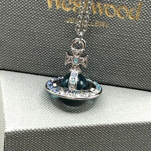 【送料無料】Vivienne Westwood ヴィヴィアン ウエストウッド simonetta オーブ ネックレス ペンダント シルバー ブルー