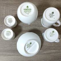 【希少品！！】レア ウェッジウッド WEDGWOOD METALLISED INSIGNIA HOTELWARE ティーカップ ソーサー プレート 一輪挿し ミルクポット 海外_画像7