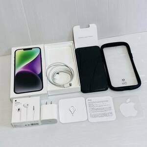 【美品】iPhone 14 Plus 128GB SIMロック＆アクティベーションロック解除済み 格安SIM可 ドコモ ○ MQ4A3J/A ミッドナイト 