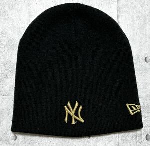 ニューヨークヤンキース ニューエラ ゴールド刺繍 ニット帽 ニットキャップ　　ビーニー ワッチ New York Yankees NEW ERA MLB 玉9144