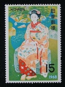 ☆コレクターの出品 切手趣味週間 『舞妓林泉』１５円 ＮＨ美品 J-31