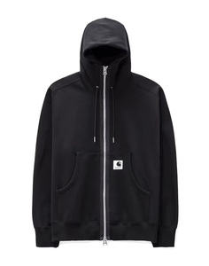 即決【Carhartt WIP x SACAI】カーハートWIP サカイ HOODIE ジップパーカー 黒 3 美品