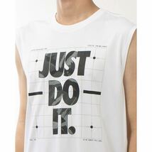 新品 NIKE ナイキ メンズ ドライ JUST DO IT JDI カモ 迷彩 スリーブレス Tシャツ タンクトップ ワークアウト トレーニングシャツ 白 L_画像1