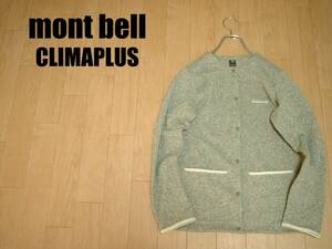 mont bellクリマプラスニットカーディガン美品レディースL正規1106664モンベルCLIMAPLUSスナップTクルーネックノマドロッシュアルパイン