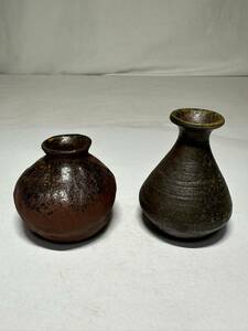  the first .. goods Bizen . one wheel .. flower vase vase Mini vase 2 piece * Hiroshima shipping *