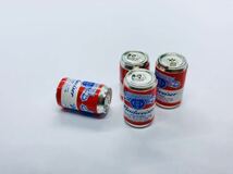 ミニチュア 缶ビール 4本セット 検索→リーメント ドールハウス シルバニア リカちゃんままごと 食玩 ぷちサンプル バドワイザービール_画像2